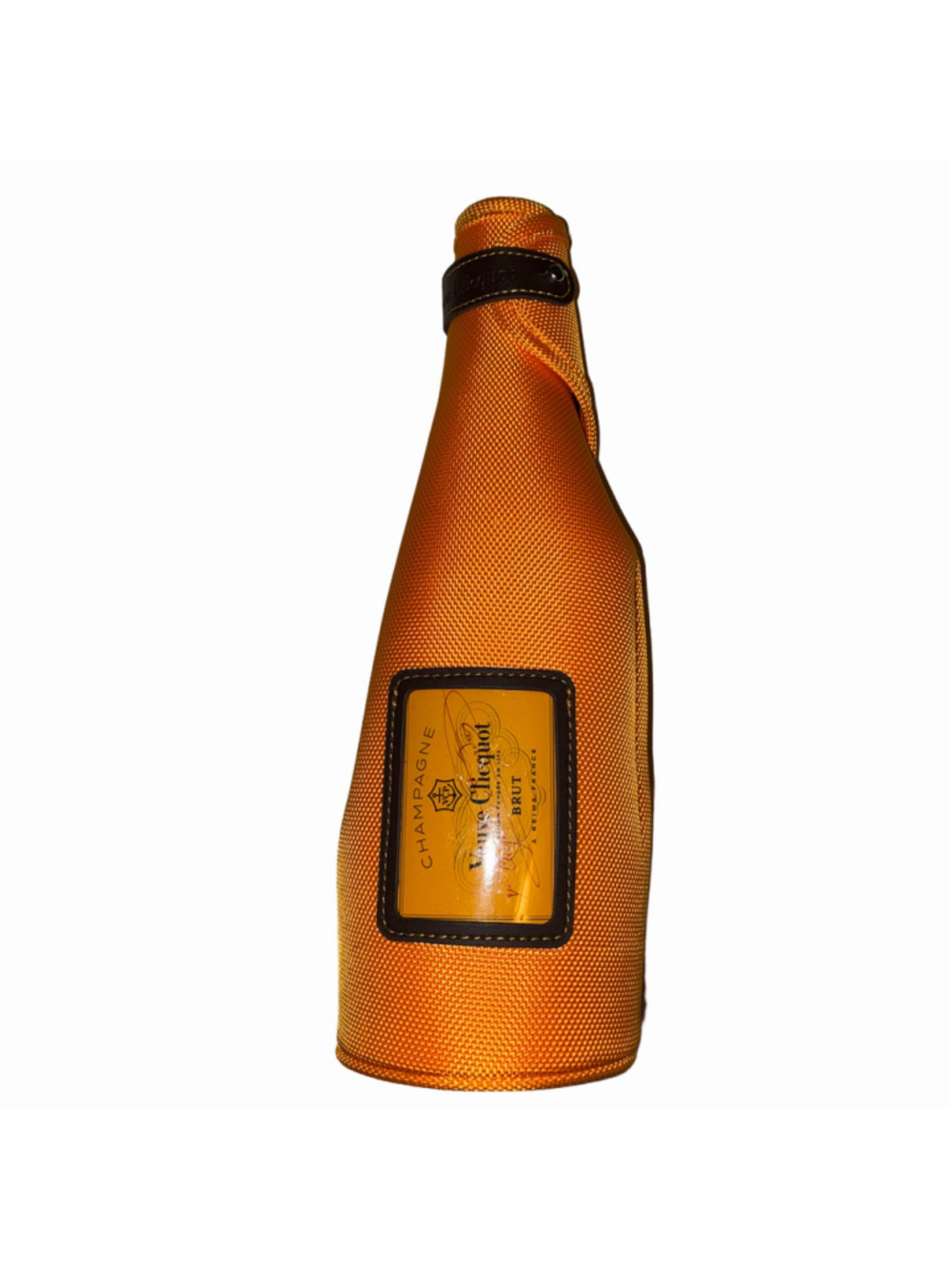 Veuve Clicquot Champagne Bottle Cooler Ice Jacket Sleeve, Orange and Brown